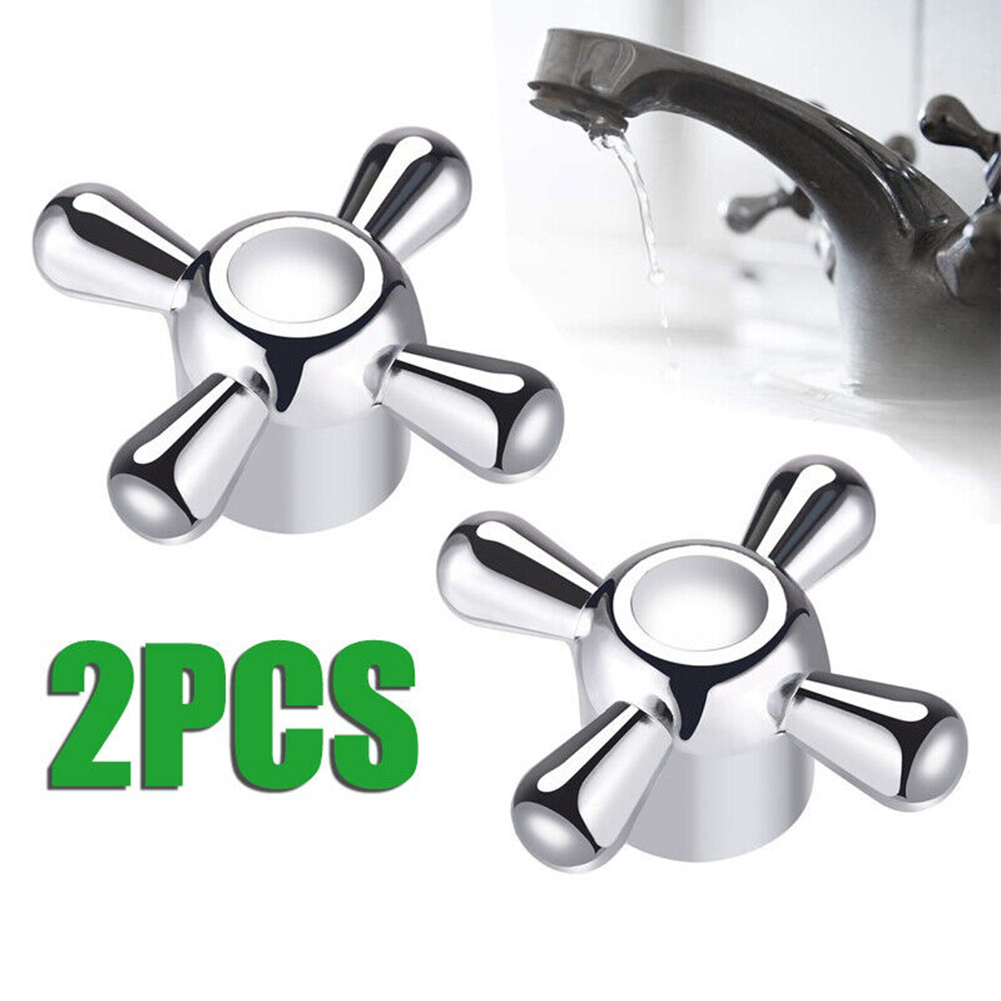 Home Bathroom Faucets - 2pcs Cross Faucet Handle Knob With