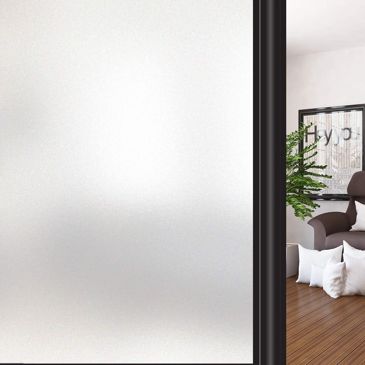 Home Bathroom Window Tint - Privacy Window Film Frosted Static Cling