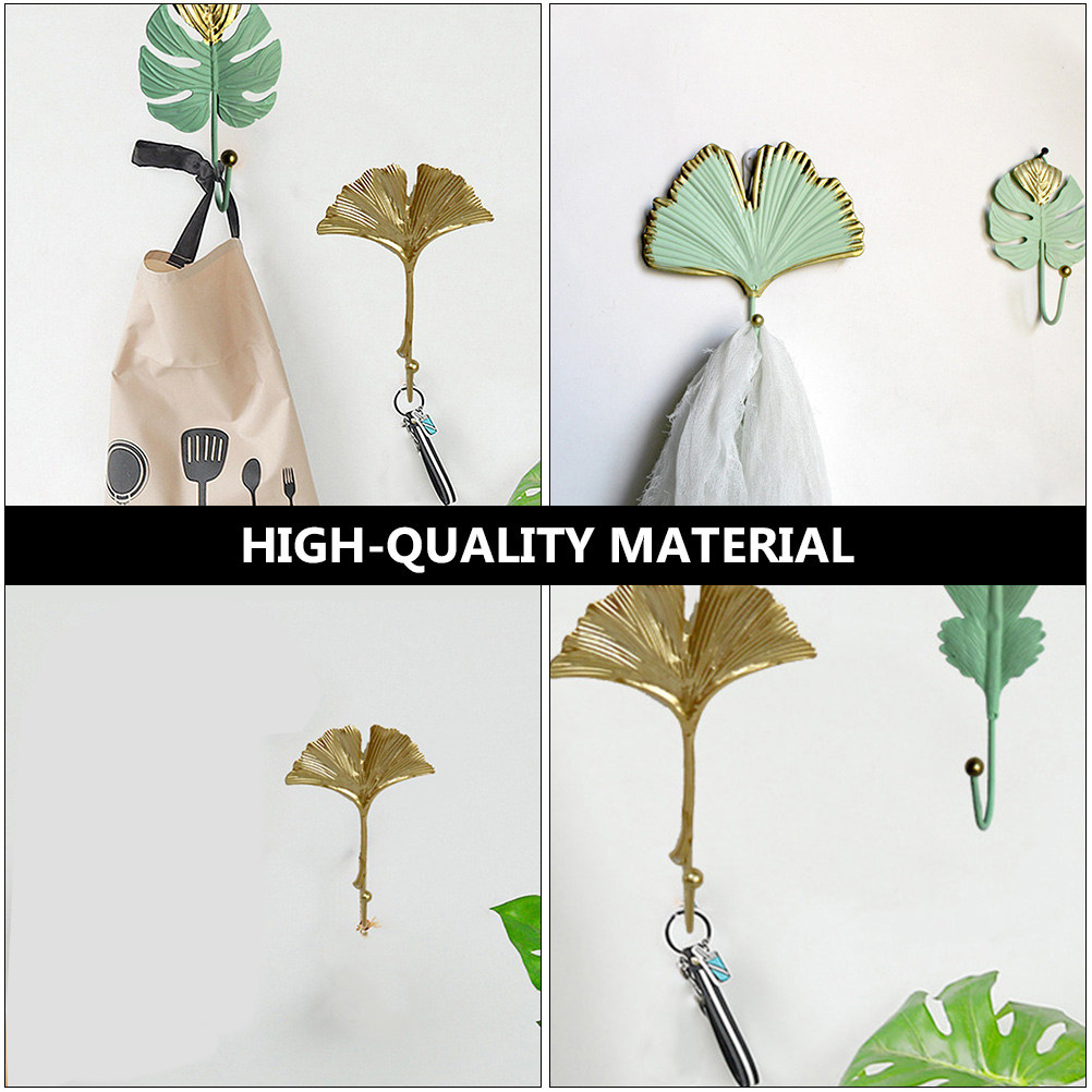 Home Bathroom Wall Decor - 3Pcs Mini Leaf Shape Wall Hooks