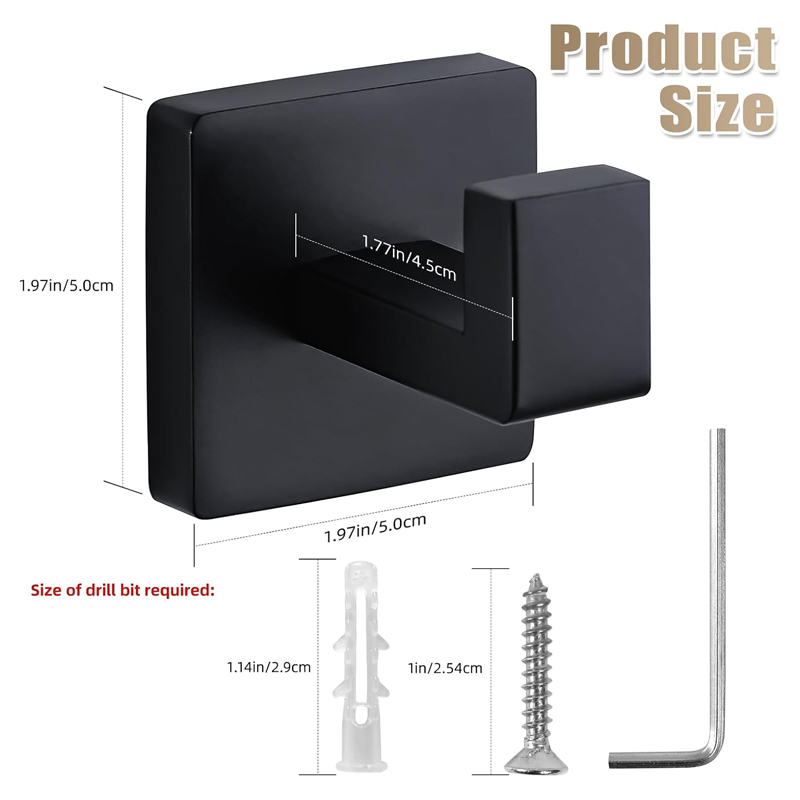 Matte Black Towel Hook Stainle - Home Bathroom Towels recension och pris
