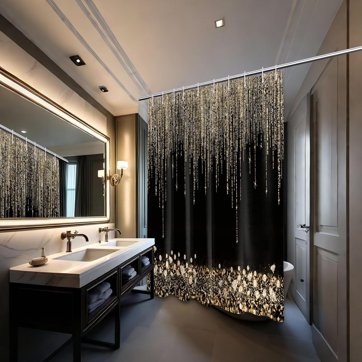 Luxurious Gold Glitter Shower  - Home Bathroom Spa recension och pris