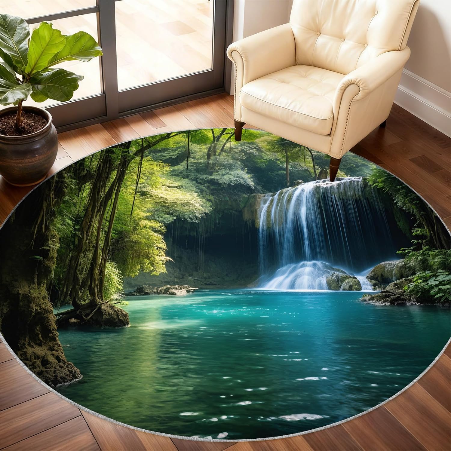 Luxury Round Waterproof Area R - Home Bathroom Scene recension och pris
