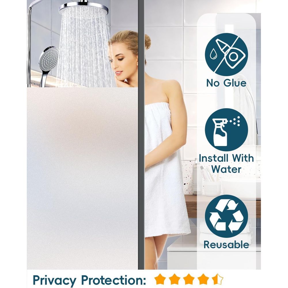 Rosted Glass Window Privacy Fi - Home Bathroom Window Tint recension och pris