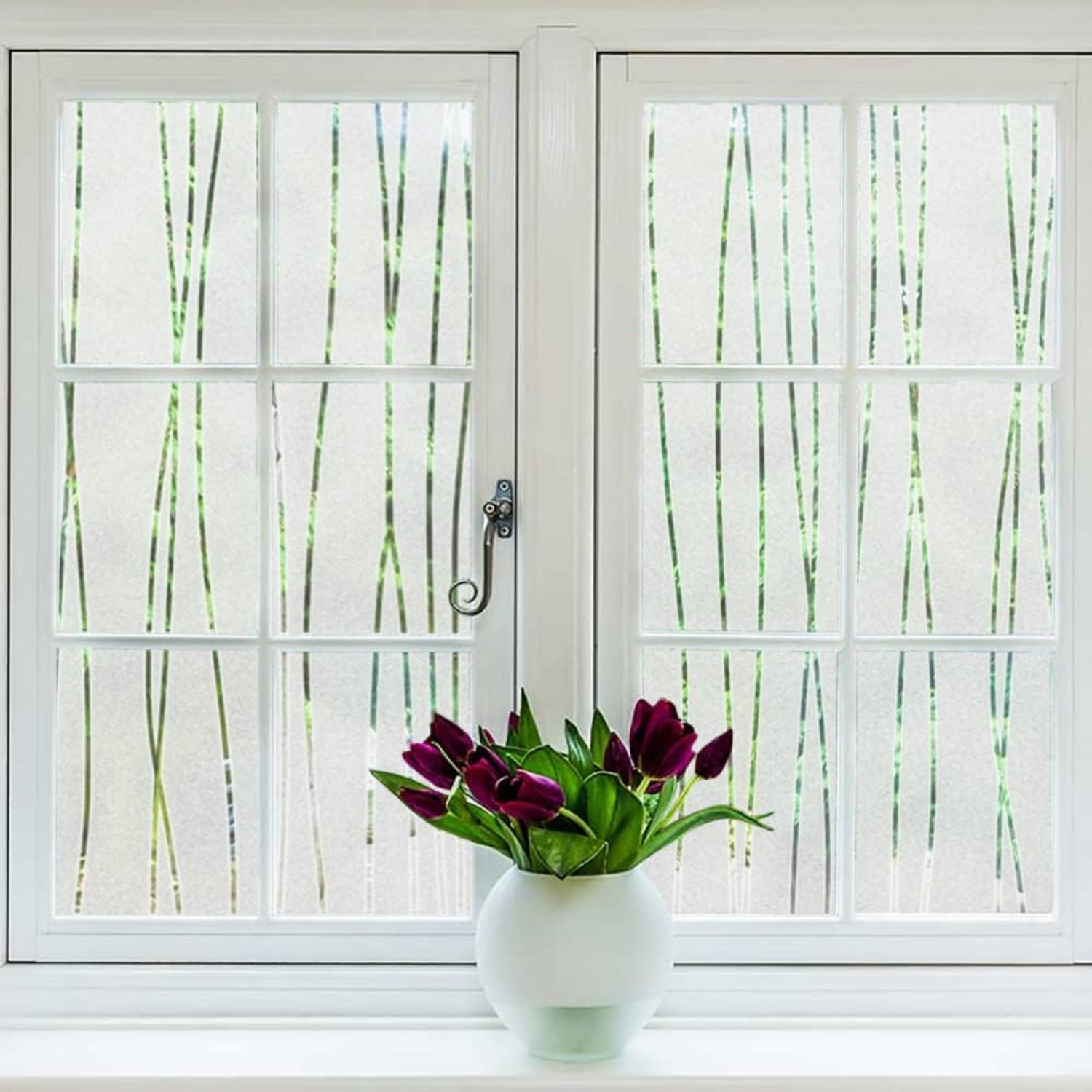 Stripe Pattern Frosted Window  - Home Bathroom Window Tint recension och pris
