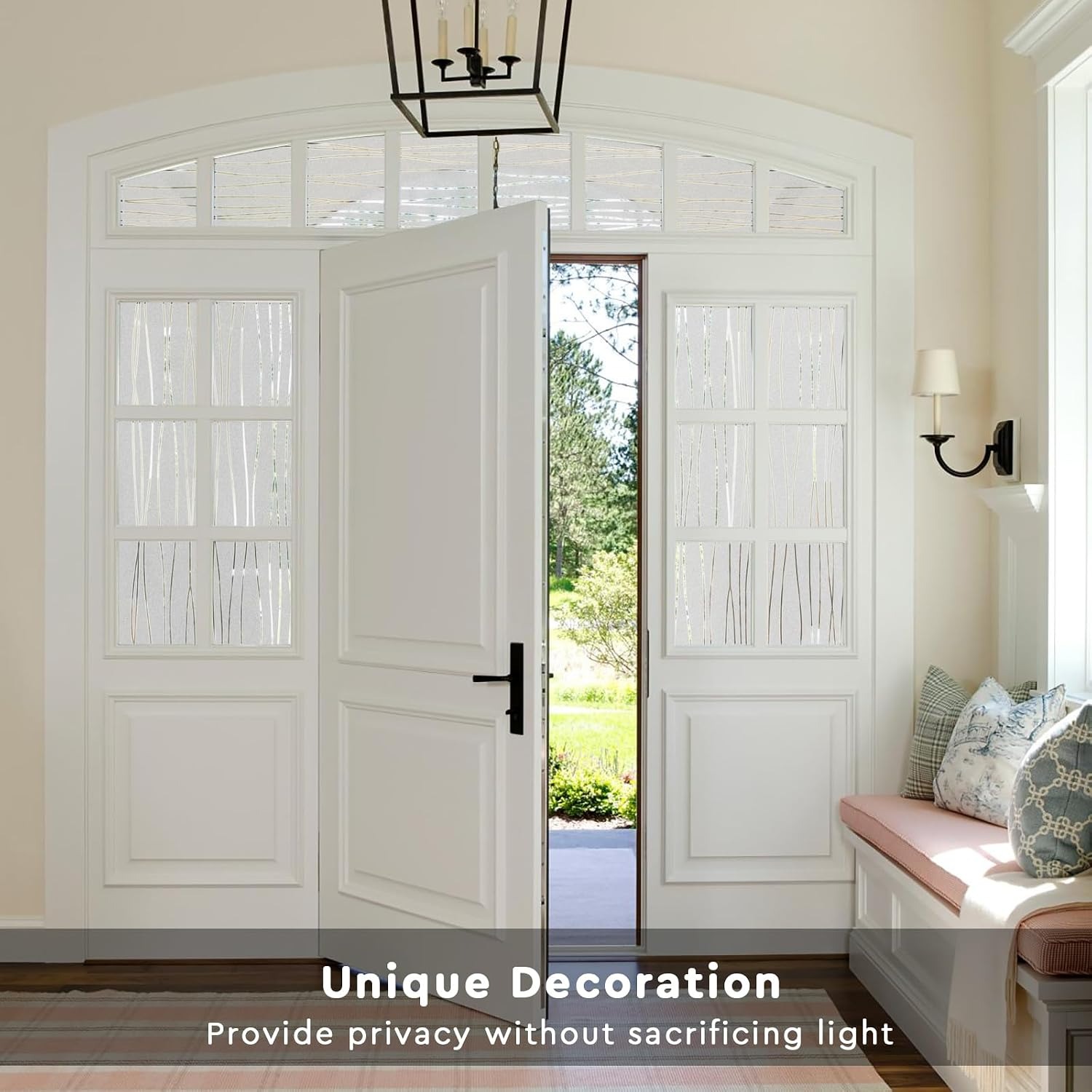 Stripe Pattern Frosted Window  - Home Bathroom Window Tint recension och pris