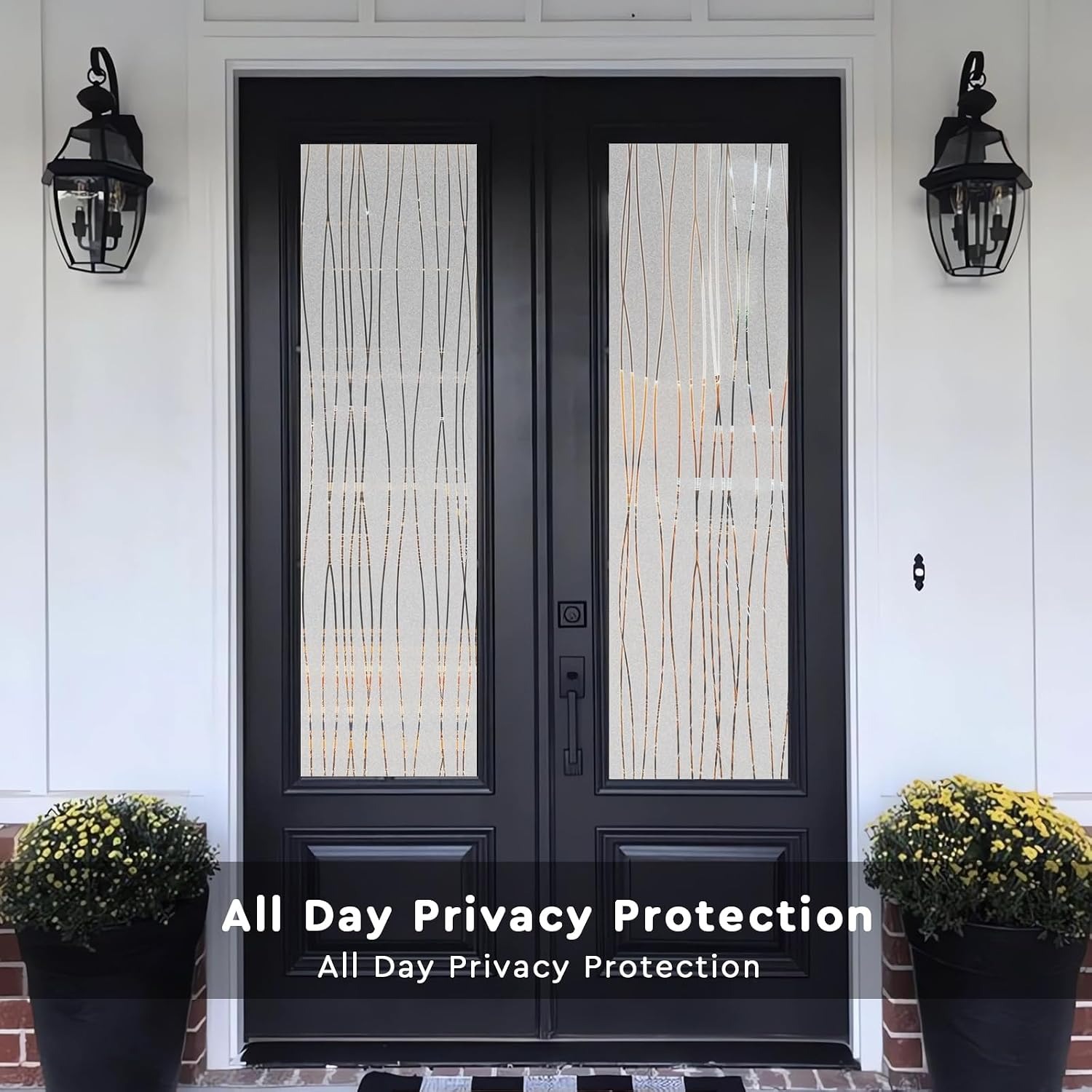 Stripe Pattern Frosted Window  - Home Bathroom Window Tint recension och pris