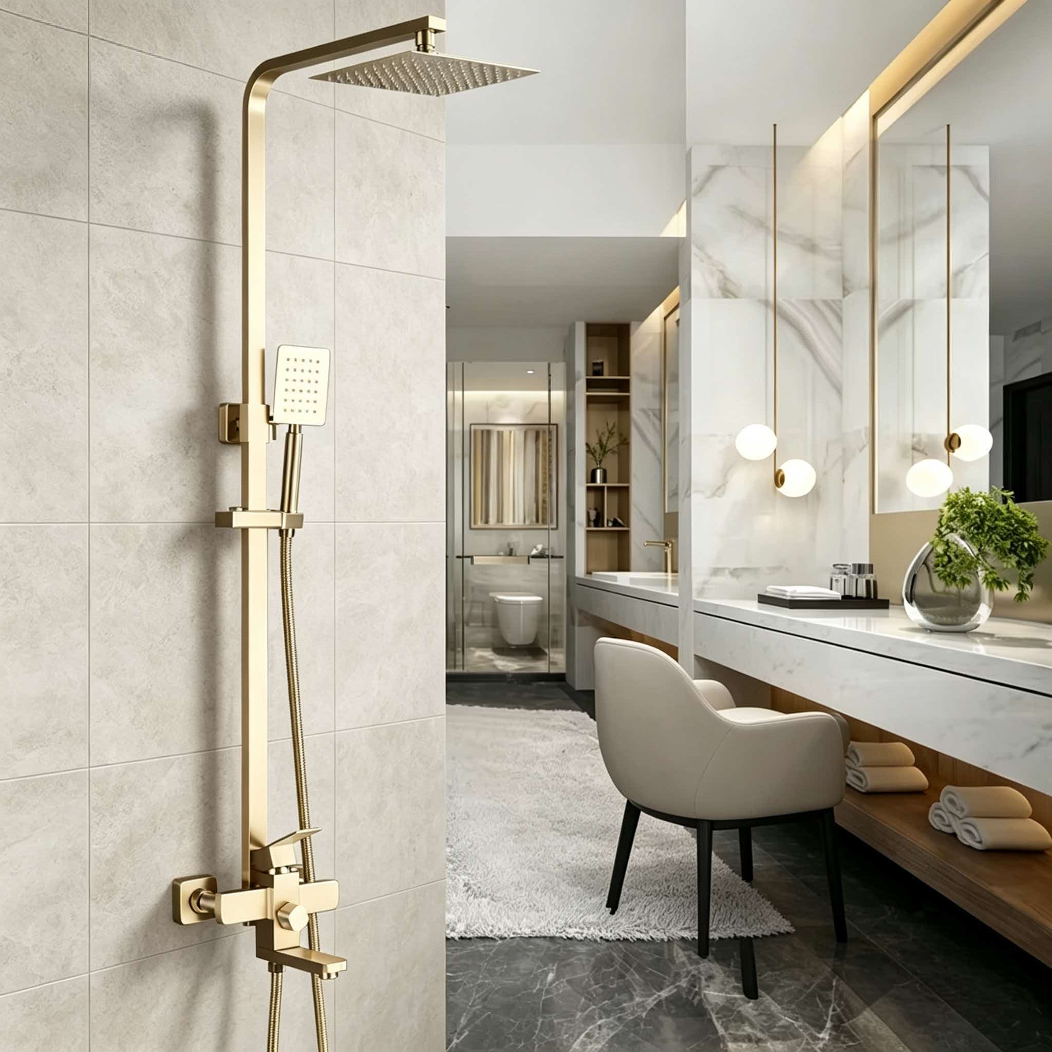 Gold shower set stainless stee - Home Bathroom Faucets recension och pris
