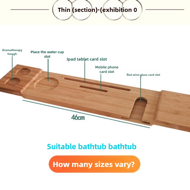 Bamboo Bathtub Caddy with Tabl - Bath Caddy Tray recension och pris