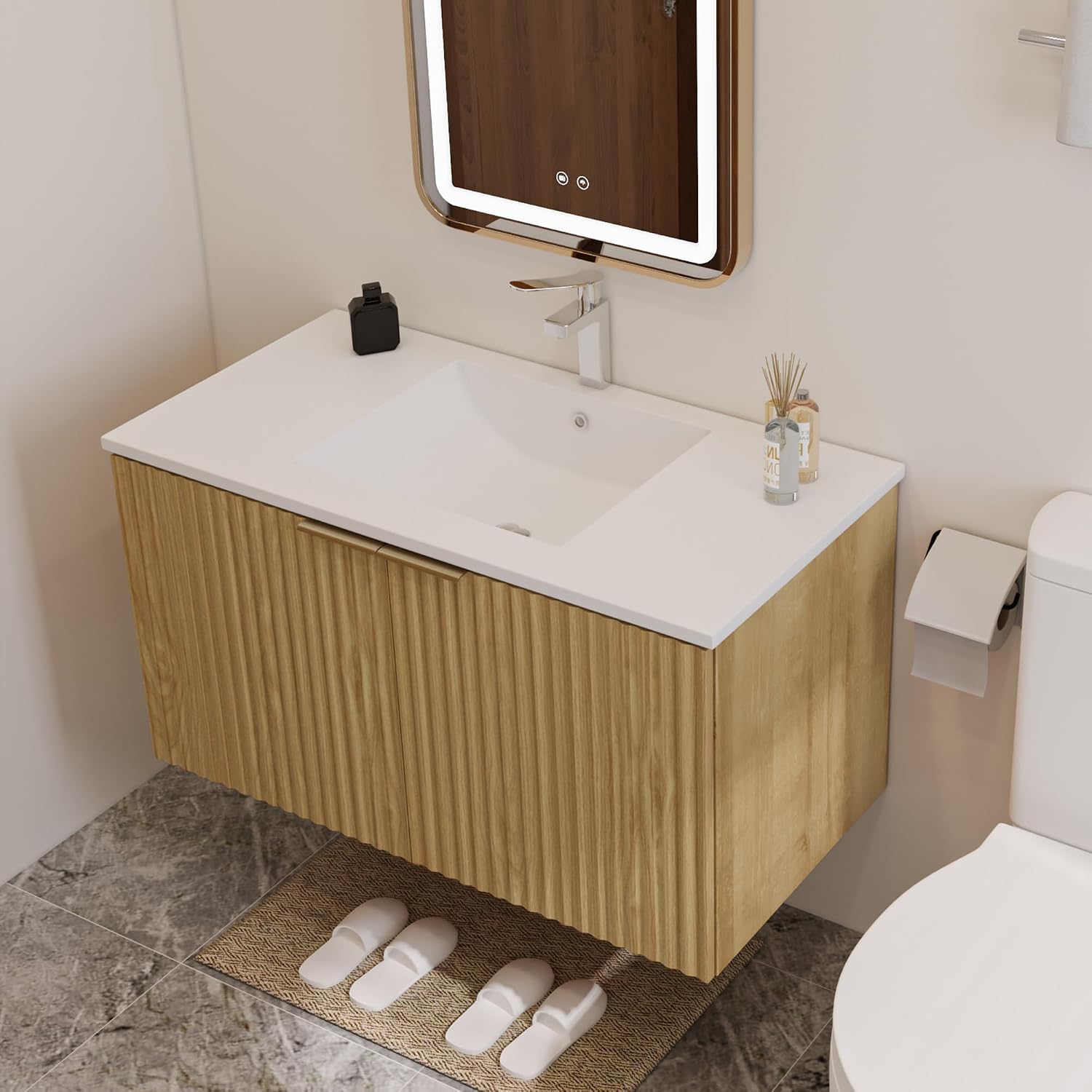 Modern Floating Bathroom Vanit - Home Goods Bathroom Cabinets recension och pris