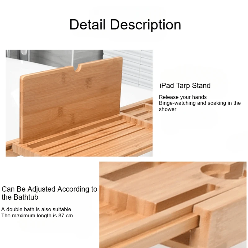 Expandable Wooden Bathtub Tray - Bath Caddy Tray recension och pris