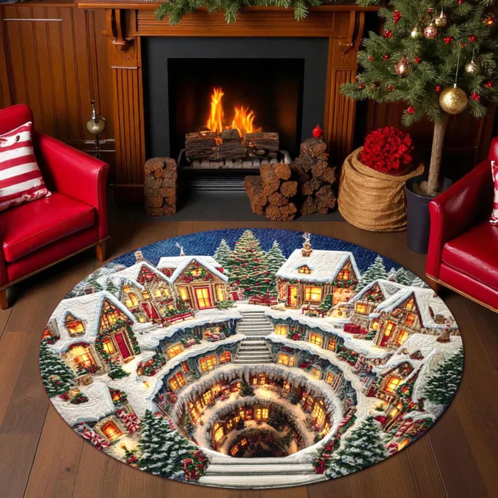 Christmas 3D Illusion Round Ca - Home Bathroom Scene recension och pris