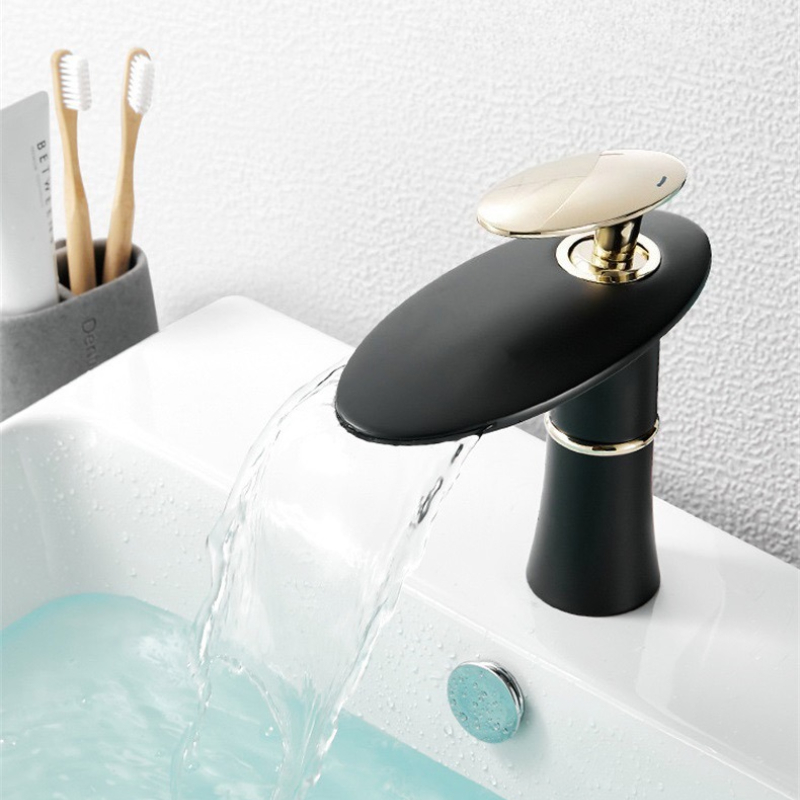 White/Black Gold Waterfall Bas - Home Hardware Bathroom Faucets recension och pris