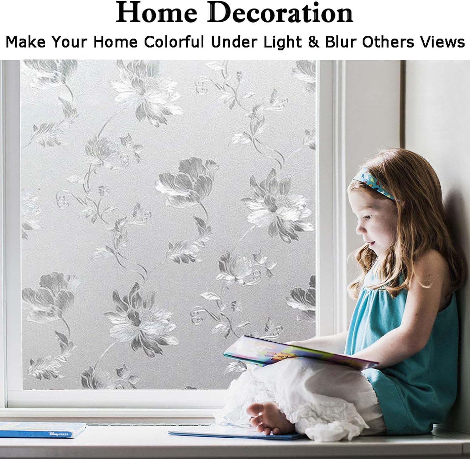 Floral Frosted Window Privacy  - Home Bathroom Window Tint recension och pris