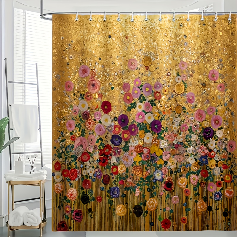Luxury Gold Floral Print Showe - Home Bathroom Spa recension och pris