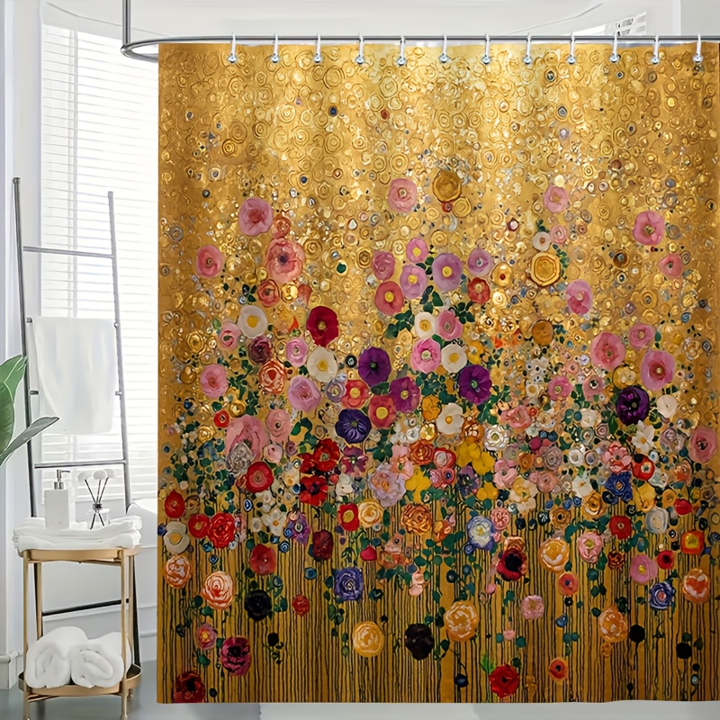 Luxury Gold Floral Print Showe - Home Bathroom Spa recension och pris