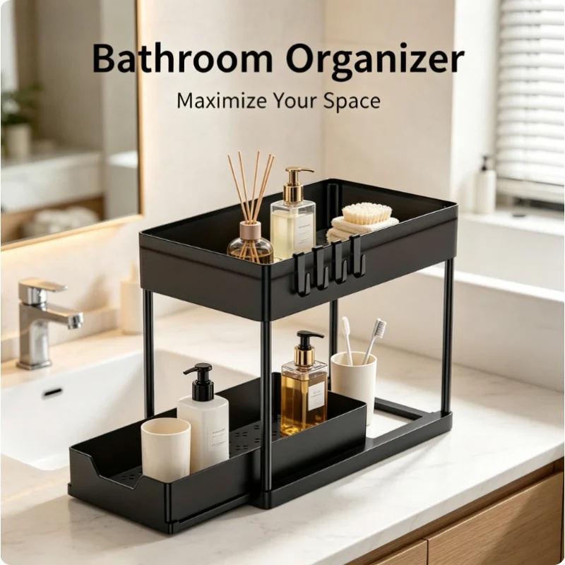 2 Tier Under Sink Organizer Sl - Home Goods Bathroom Cabinets recension och pris